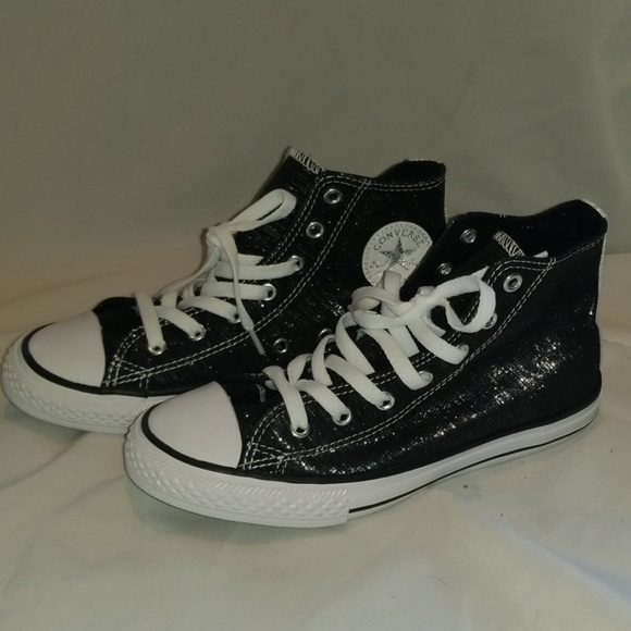 sparkly black converse high tops